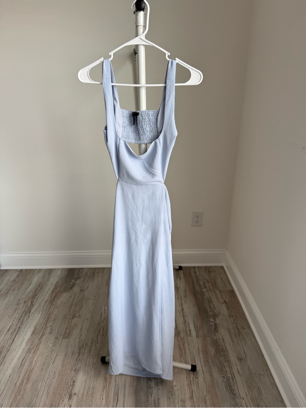 Forever 21 Light Blue Sleeveless Maxi Dress with Open Back and Side Cuts